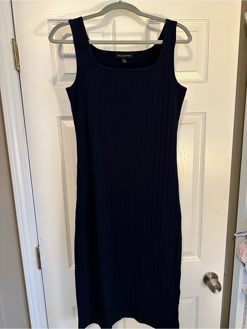 Banana Republic Navy Blue Ribbed Fitted Tank Dress